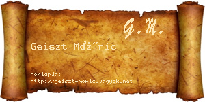 Geiszt Móric névjegykártya